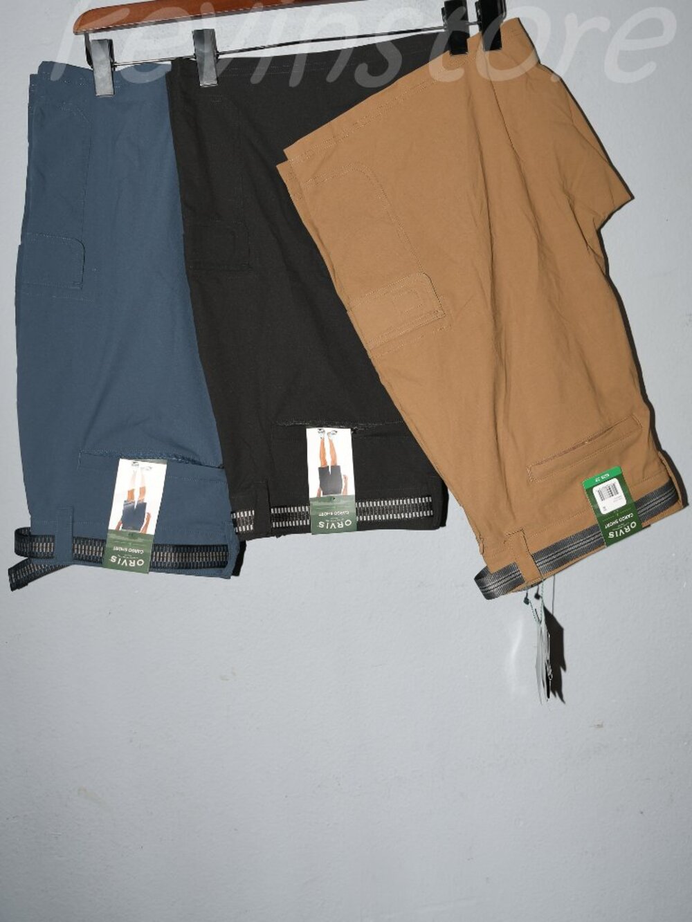 3 pairs of‎ shorts TAN ,BLUE,BLACK  - Orvis Men’s Cargo with belt ShortS